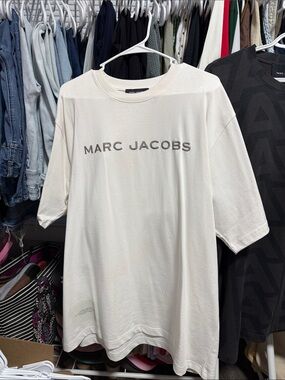 Marc Jacobs Cream Short-Sleeve Logo Tee